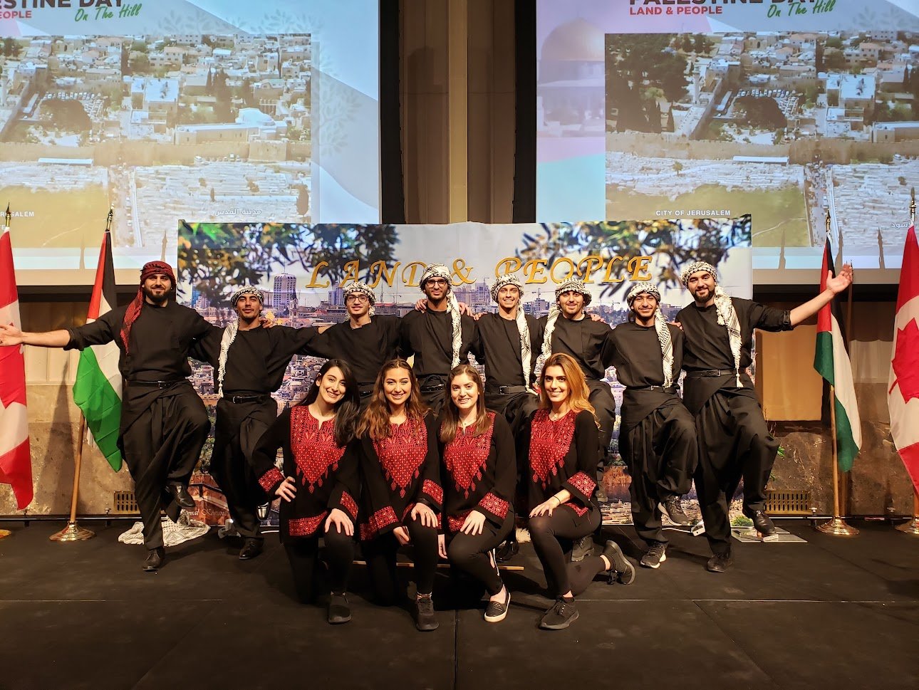Traditional Palestinian dabke group