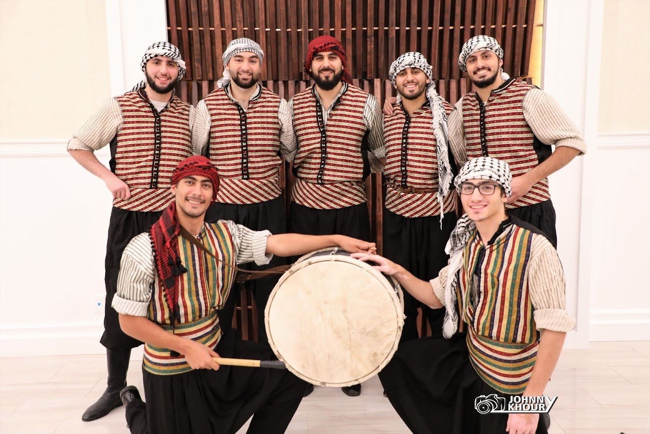 Dalona Zaffeh Group team in traditional Palestinian attire
